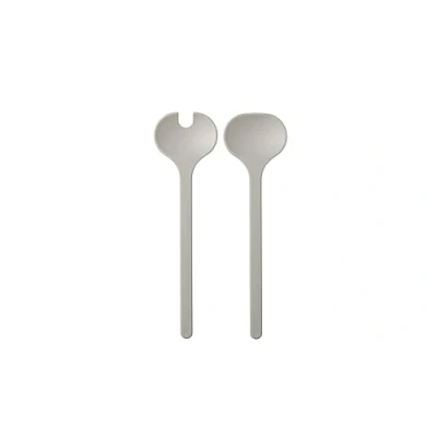 Image of Mepal Salad server set 2 piece Silueta Dishwasher resistant couverts fork and spoon Nordic white