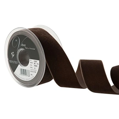 Image of Berisfords Velvet Ribbon, Brown, 10.2 x 4.5 cm