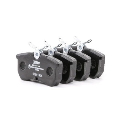 Image of 1075565, 1107698, 1425407, 1780884, 1802317 Brake pad set VALEO 301431 FIRST Rear Axle excl. wear warning contact without anti squeak plate