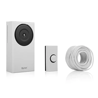 Image of Byron DBW 24031 Doorbell Kit Button, Chime and Cable 90dB, White