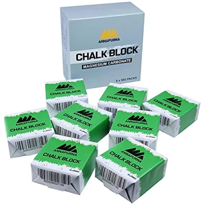Image of Annapurna Magnesium Carbonate chalk Blocks [8 Pack] 100% Pure keeps hands dry for a secure grip Ideal climbers, gymnasts and weightlifters