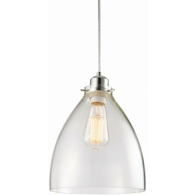 Image of Elstow Ceiling Pendant Light Chrome, Clear Glass, E27