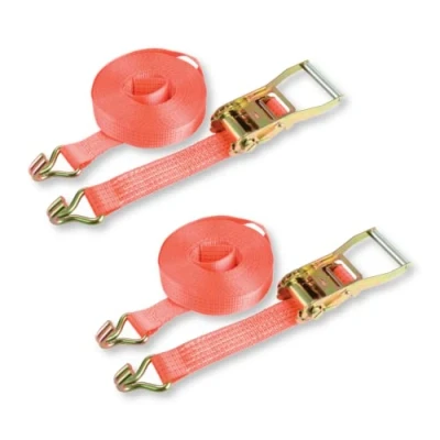 Image of DJM Ratchet Tie Down Straps with Claw Hooks 10m x 50mm 5000kg 2 Pack