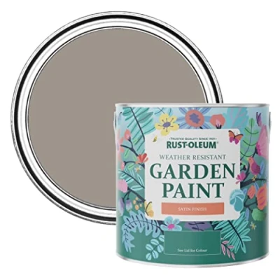 Image of Rust Oleum Brown Mould Resistant Garden Paint In Satin Finish Whipped Truffle 2.5L