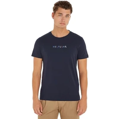 Image of Tommy Hilfiger TEE Print Tshirt, Men&#039;s, Size: XS, Desert sky