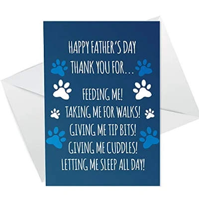 Image of Funny Card For Dad From Dog Fathers Day Joke Family Pet A6