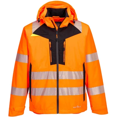 Image of Portwest DX4 Hi Vis Rain Jacket Orange 4XL