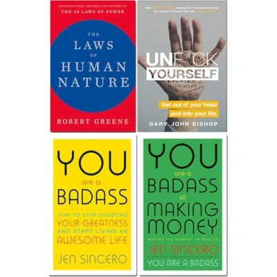 Image of Laws of Human Nature, Unfck Yourself, You are a Badass, Badass At Making Money 4 Books Collection Set
