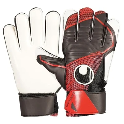 Image of uhlsport Powerline STARTER SOFT JUNIOR Goalkeeper Gloves Size 2 Black/Red/Wht