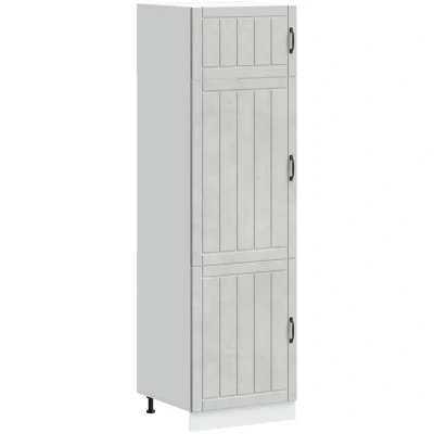 Image of vidaXL kitchen cupboard lucca concrete grey modern storage unit engineered wood 60x57x207 cm, adjustable feet &amp; ample