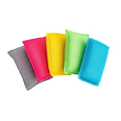 Image of Addis Super Sponge 518489, 5 Pack 100% Microfibre, Non Scratch, Multi Colored Cleaning Sponges for Various Surfaces
