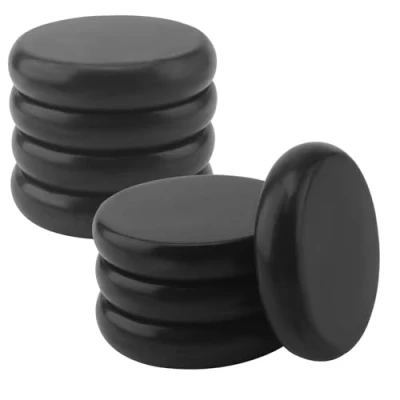 Image of MUKCHAP 8 PCS 8cm/3 Inch Basalt Massage Stones, Large Hot Stone Rocks, Heated Stones for Spa Relaxing, Black