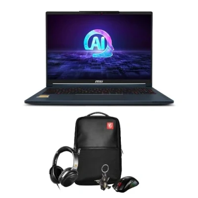 Image of MSI 20th Anniversary Stealth AI Studio Gaming Laptop Bundle (16&quot; 16:10 QHD+ panel, Intel Core Ultra 9 185H, NVIDIA GeForce RTX 4070, 32GB RAM, 2TB SSD, Windows 11 Pro) Star Blue