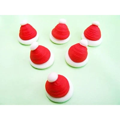 Image of Holly Cupcakes 48 Sugar Mini Santa Hats Gorgeous, edible and handmade with love in the UK!