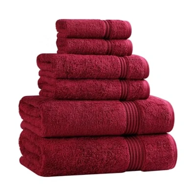 Image of Superior Towel, Cotton, Burgundy, 6PC Set