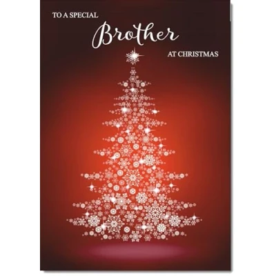 Image of doodlecards Brother Christmas Card Snowflake Tree Large A4 Size for with Plain Envelope