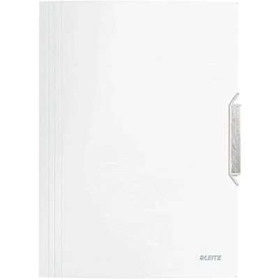 Image of Leitz 3 Flap Folder, Holds up to 150 A4 Sheets, Elastic Closure, Flexible Plastic, Arctic White, Style Range, 39770004