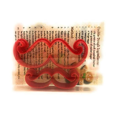 Image of Moustache Cookie Cutter Set of 2, Biscuit, Pastry, Fondant Clay