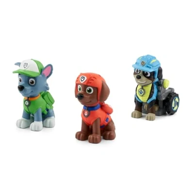 Image of tonies Paw Patrol New Wave character Bundle Rex, Zuma &amp; Rocky, Audio Story and Songs for kids use with Toniebox Music Player (Sold Separately), Blue
