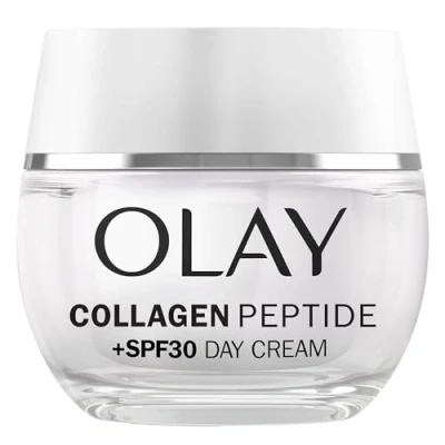 Image of Olay Collagen Peptide Face Moisturiser Day Cream SPF 30, Skincare with Niacinamide 99% Purity and Antioxidant Vitamin E Advanced Anti Aging Skin Care: Strengthens, Restores, Hydrates, 50ml