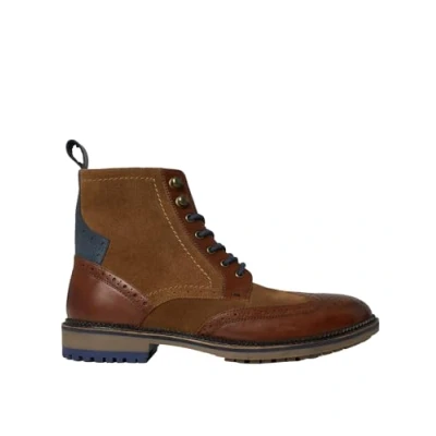 Image of Joe Browns Men&#039;s Mixed Suede and Leather Brogue Ankle Boots, Tan Multi, 9 UK