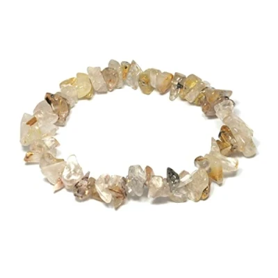 Image of CrystalAge Rutilated Quartz Gemstone Chip Bracelet