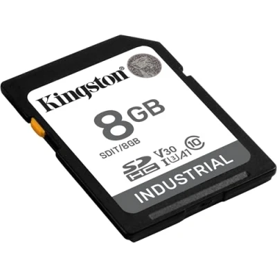 Image of Kingston Industrial SD Card, Up to 100MB/s, High Endurance, UHS I U3 V30 A1, (SDIT/8GB)