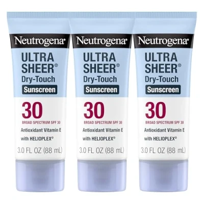 Image of Neutrogena Ultra Sheer Dry Touch Sunscreen Lotion, Broad Spectrum SPF 30, 3 pack
