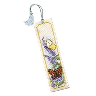 Image of Textile Heritage Collection Cross Stitch Bookmark Kit Butterflies and Buddleia