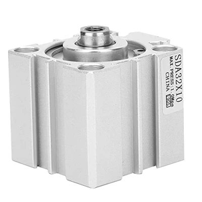 Image of SDA32 Thin Air Cylinder, Aluminum Alloy Double Action Pneumatic Components, Not Easily Damaged Tight Front