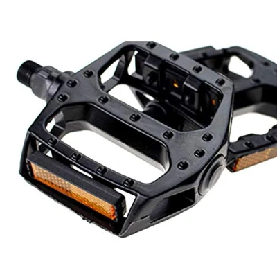 Image of Bicycle Pedals, Cycling Bike Pedals Aluminum Alloy for 9/16 Inch MTB BMX Mountain and Road Bike, Black