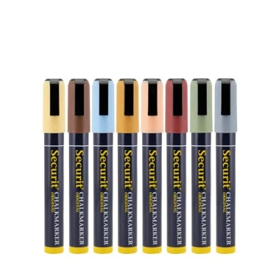 Image of Securit Original Medium Chalk Markers Pack of 8 Basic Colours