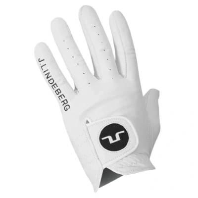 Image of J.Lindeberg Mens Ron Leather Golf Glove White L