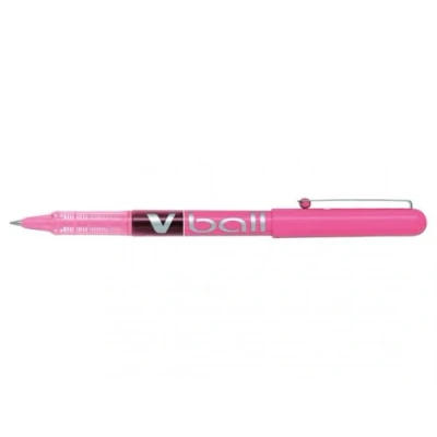 Image of Pilot V Ball VB5 Rollerball Pens Liquid Ink Fine Metal Tip Pink Pack of 6aa