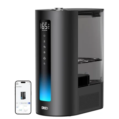 Image of Dreo 6L Smart Humidifier for Large Room, Warm and Cool Mist Bedroom Baby, 60H Timer, High Precision Humidity Sensor, Indicator Light, Oil Diffuser Home, Plants, Works with Alexa, Black
