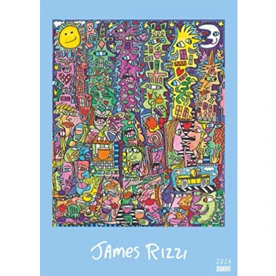 Image of DUMONT James Rizzi Poster Calendar 2024, 50 x 70 cm, Monthly in Pop Art Style, with Illustrations