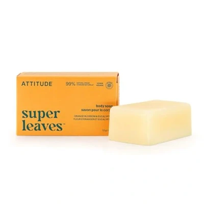 Image of ATTITUDE Bath and Shower Body Soap Bar, EWG Verified, Vegan Plastic free Care, Orange Cardamom, 113 grams