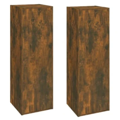 Image of vidaXL TV Cabinets 2 pcs Smoked Oak 30.5x30x90 cm Engineered Wood