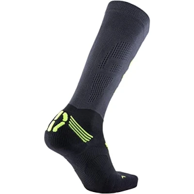 Image of Uyn Men&#039;s Compression Fly Running Socks, Anthracite/Yellow Fluo, 42 44 UK