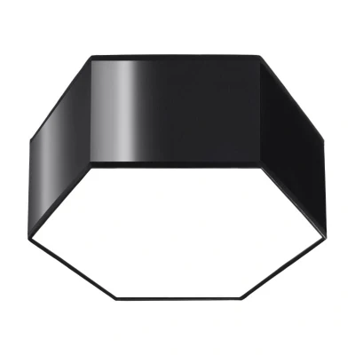 Image of Sunde Decorative Flush Ceiling Light, Black, 13.5cm