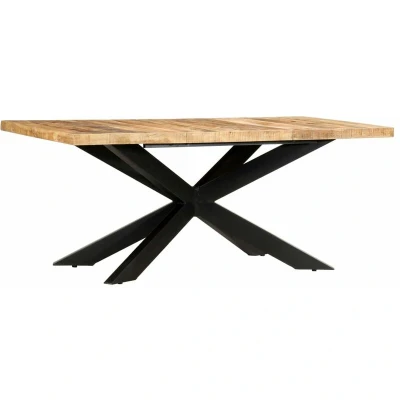 Image of vidaXL Dining Table 180x90x76 cm Solid Rough Mango Wood