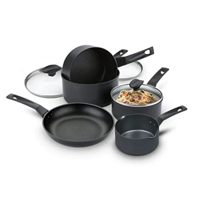 Image of Prestige 9 x Tougher Pots and Pans Set of 5 Non Stick Induction Hob Pan with Scratch Resistant Stick, Stay Cool Easy Grip Handles, Oven &amp; Dishwasher Safe Cookware