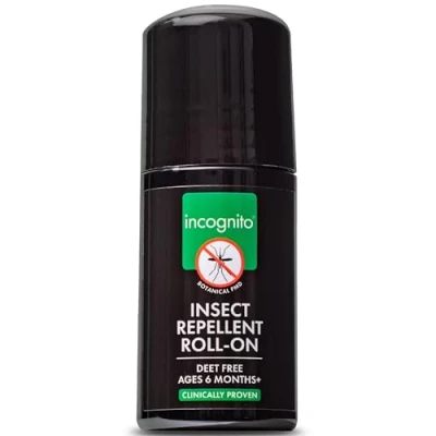Image of INCOGNITO Insect Repellent Roll On 50 ml Maximum Strength, Vegan, DEET free formula Mosquito and Effective All Biting Insects Travel Friendly Bug Suitable for Humans, Transparent