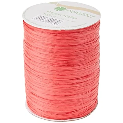 Image of C.E. Pattberg Präsent Rayon Raffia Biodegradable Ribbon Red 100 meter spool