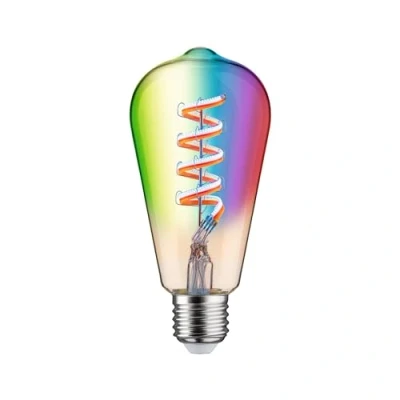 Image of Paulmann 29158 Filament 230V Smart Home Zigbee LED Corn ST64 E27 470lm 6.3W RGBW+ dimmable Gold lamp, 6.3 W