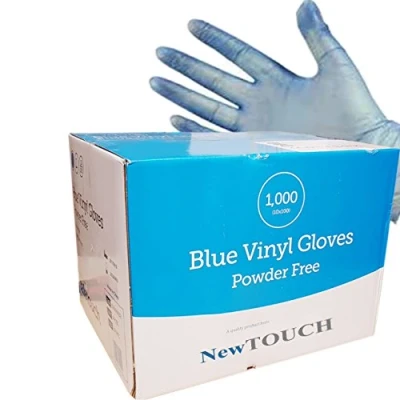 Image of Disposable Powder Free Blue Vinyl Gloves Latex x 1000 (Blue Vinyl, Large)