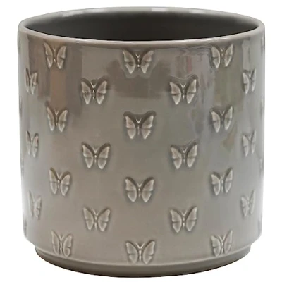 Image of Ivyline Planter, Earthenware, Grey Butterfly, D17.5cm x H17cm
