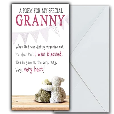 Image of Blessed Greetings Cards Granny Birthday Card, Card for Granny, Sweet Two Bears