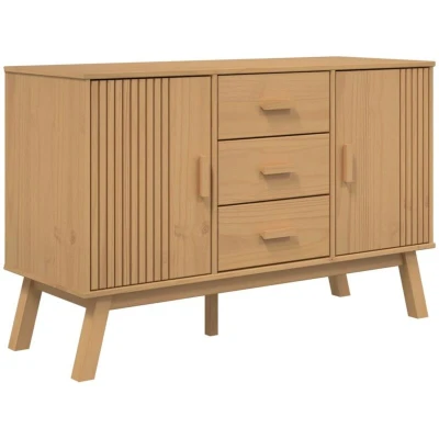 Image of vidaXL Sideboard OLDEN Brown 114x43x73.5cm Solid Wood Pine