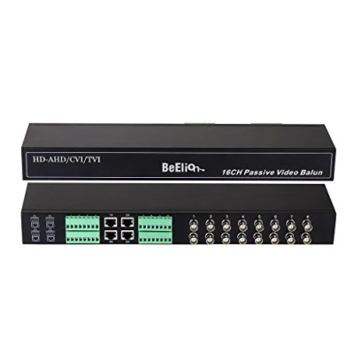 Image of BeElion 16 Channel Video Balun BNC to RJ45 Passive Transceiver Converter for CCTV DVR Camera System, CAT5 Connector